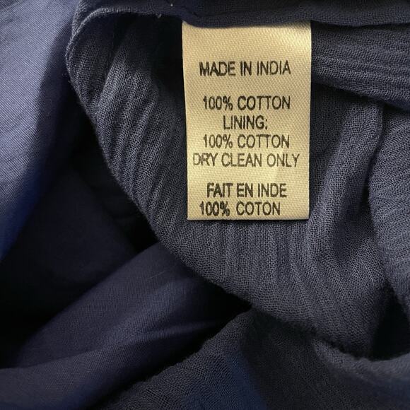 Trina Turk Womens Blue Red Embroidered All Cotton Gauze Shift Dress XS 0 Coverup - Picture 8 of 16